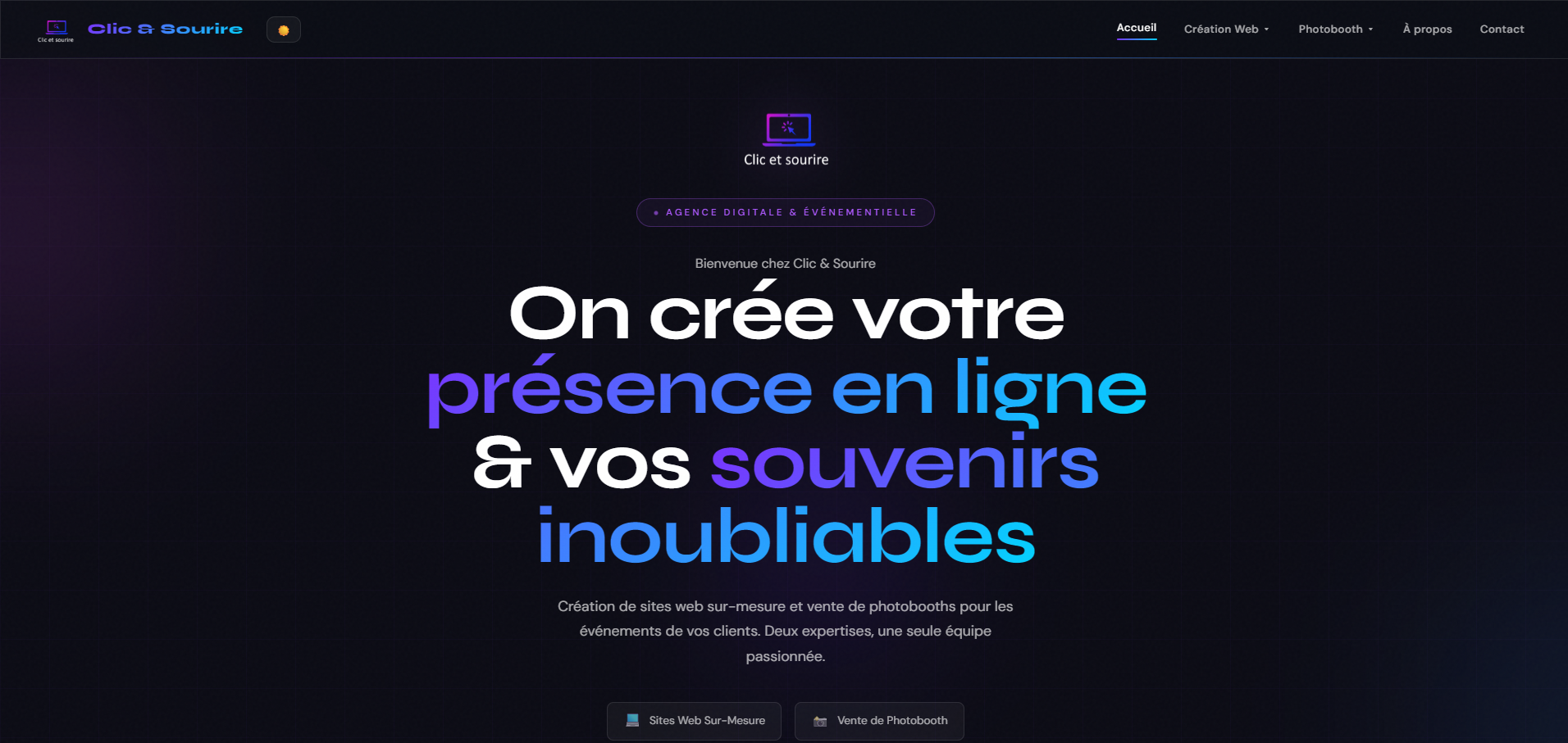 Aperçu du site vitrine